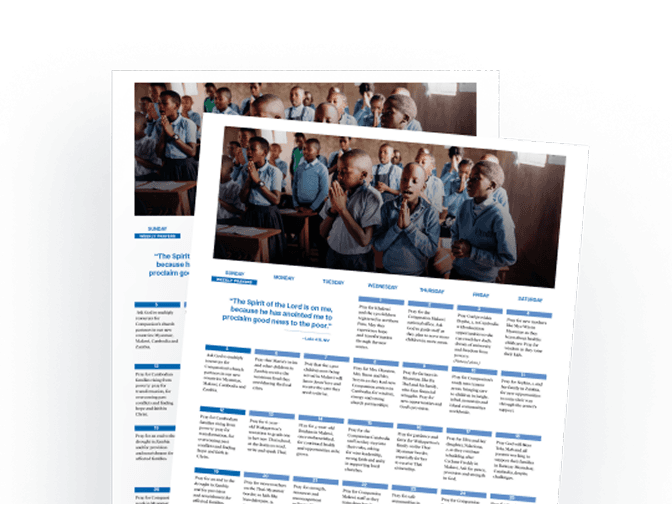 Mockup of prayer guide