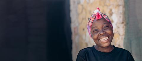 Woman smiling at camera