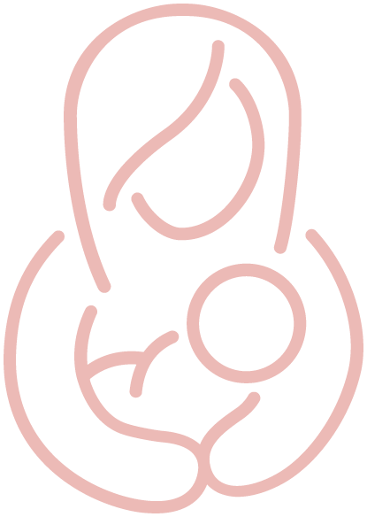 pink mother and babies icon