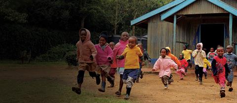 children running outside