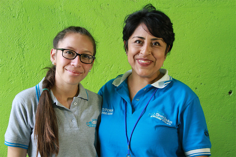 Verenice with a Compassion worker